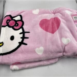 Hello Kitty Pink Hearts Valentines Throw Blanket 46x60 NEW With Tags